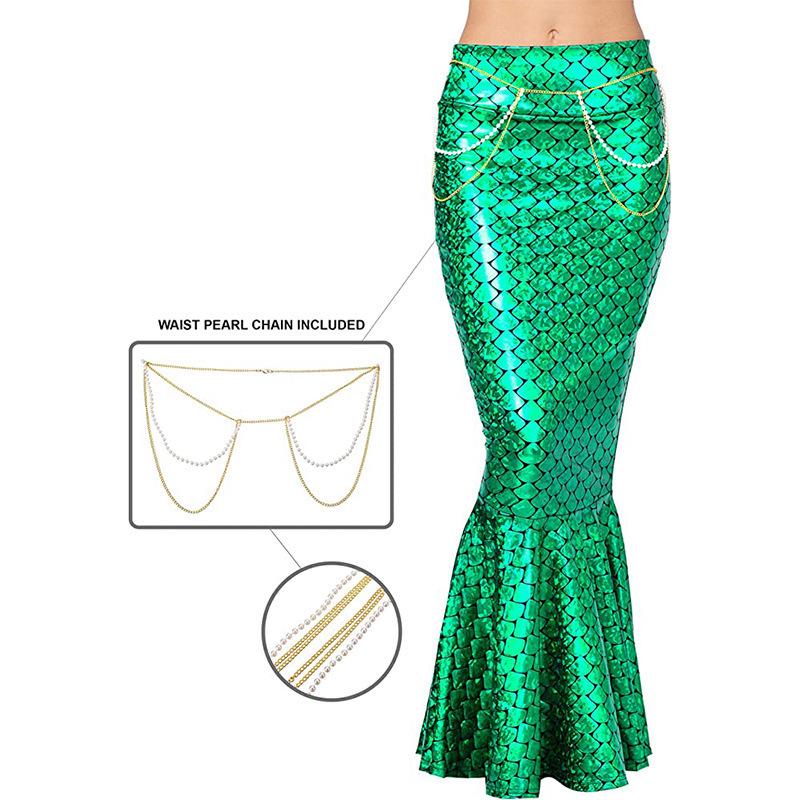 

European & American Mermaid Sequin Bodycon Fishtail Cosplay Skirt Small