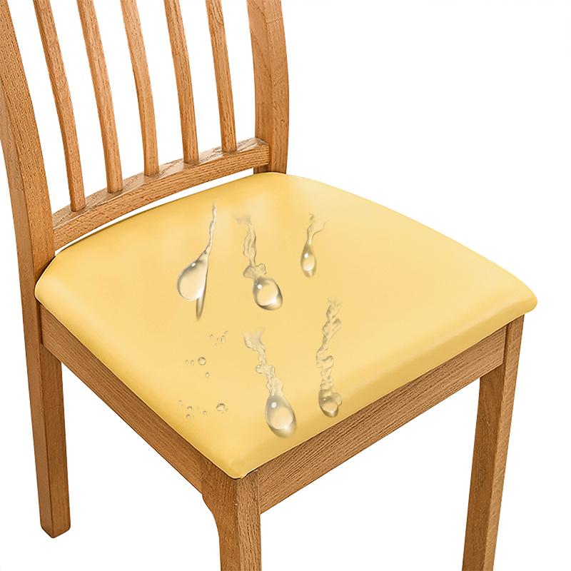 Pu Leather Square Chair Cushion Cover Waterproof Kitchen Dining Seat Slipcovers Removable Dining Room Chair Seat Cushion Covers