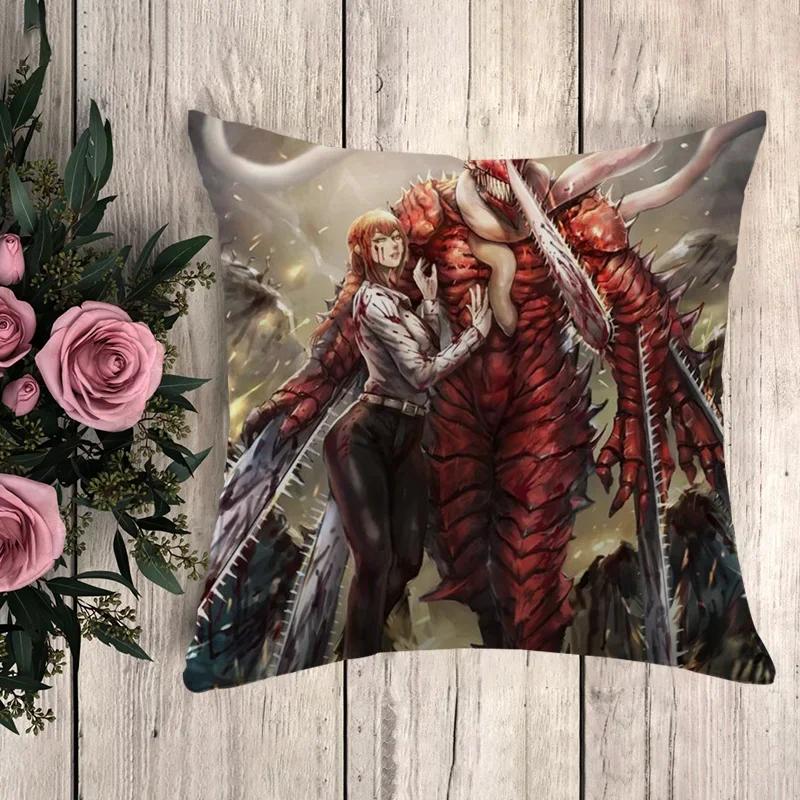 Anime Pillow Chainsaw Man Decorative Pillowcases  Sofa Cushions Cushion Cover  Pilow Cases Throw Pillows Fall Decor