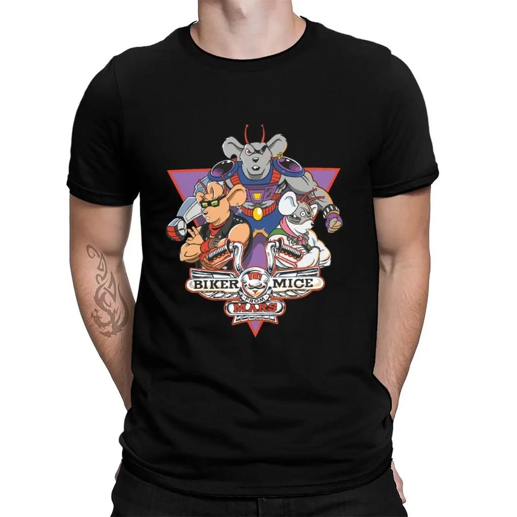 Unique Biker T Shirt 100% Cotton Tee Biker Mice From Mars Bikermice Streetsharks Street Sharks USA Size Heavyweight Fashion Man