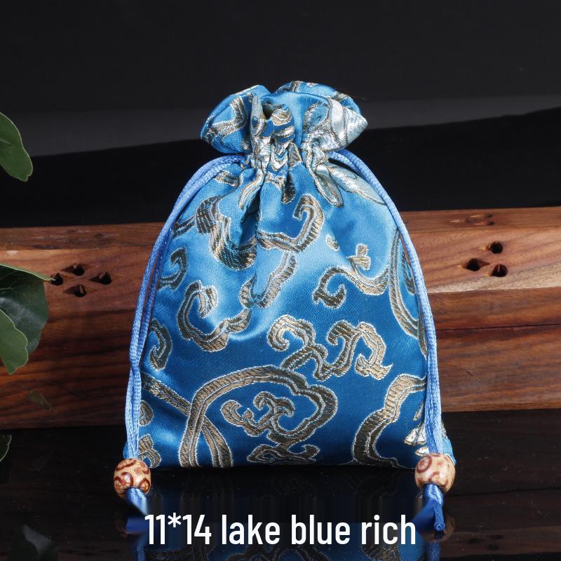 Silk Satin Jewelry Drawstring Bag - Small Brocade Storage Pouch