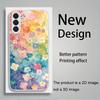 Colorful flower pattern silver plated glass phone case suitable for Samsung GalaxyS26 S25 S24 S22 S21 S20FE/Ultra/Plus anti drop