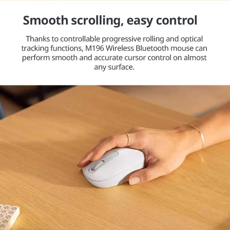 Logitech M196 Wireless Bluetooth Mouse Notebook Business Office Home Compact Portable Symmetric Hand