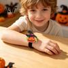 Easy To Wear Snap Wristbands Halloween Glitter Felt Slap Bracelet, Cartoon Pumpkin Skull Cat Spider Bands Band, Party Favors for Kids Adults Bracelets