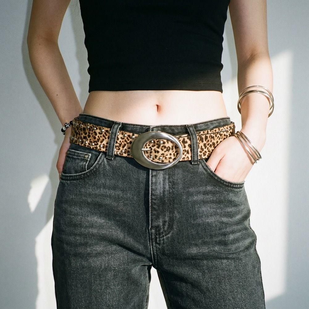 Pin Buckle Suede Rivet Belt Spicy Girl Y2K Belt Trend Men Belt Female