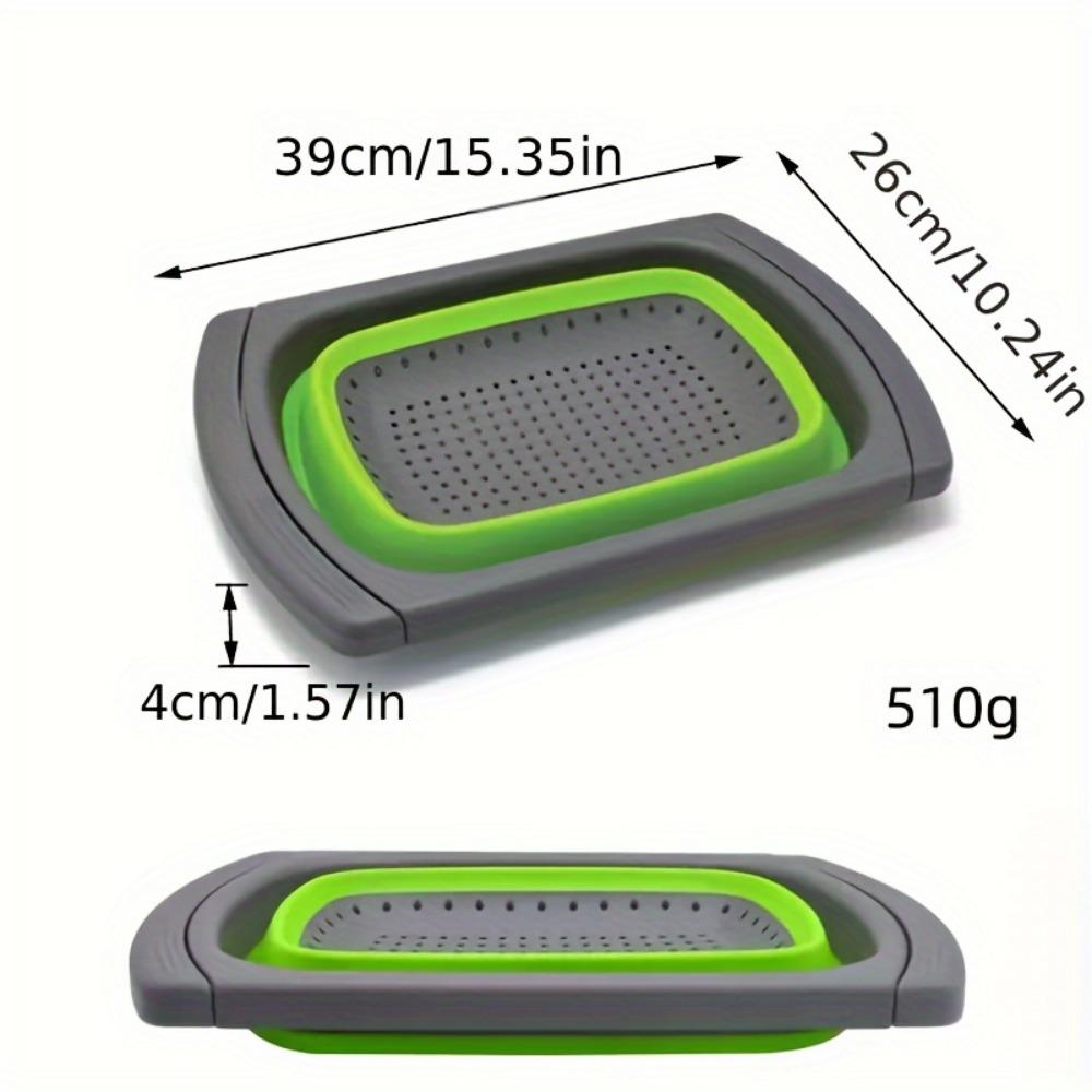 1 PCS Foldable Silicone Colander - Food Grade, Vegetable Fruit Drainer