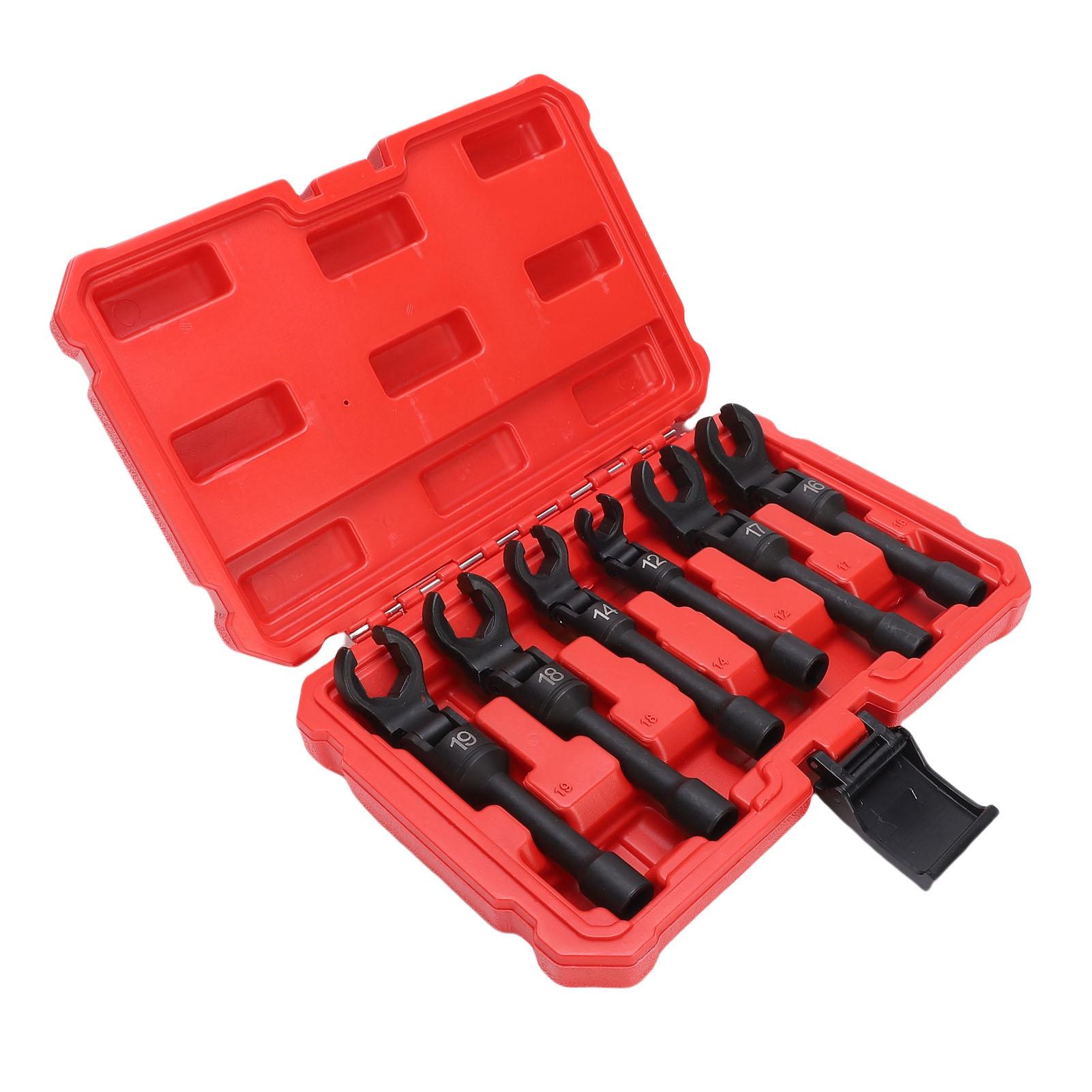 

6 Pcs Crows Foot Line Wrench Set 12 14 16 17 18 19mm 3 8 Inch Drive Long Flex Head Crowfoot Socket Wrench for Fuel