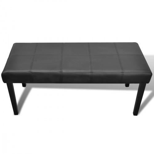 Banc - vidaXL - Noir - Cuir synthétique - 106 x 43 x 46 cm - Design contemporain
