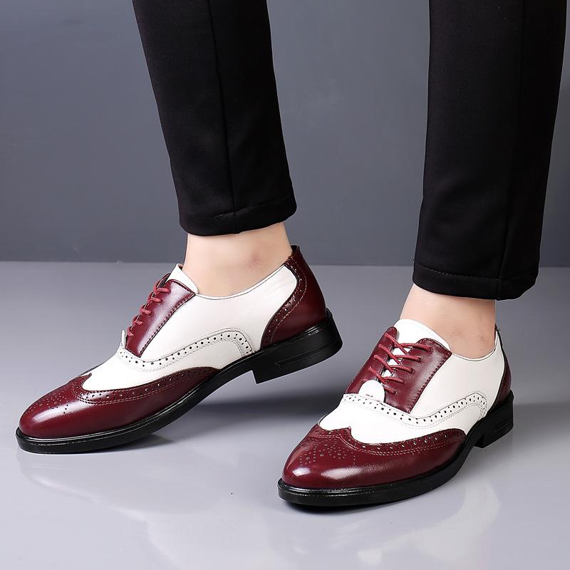 Large Color Matching Versatile Men Business Dress Leather Shoes Formal Oxford Shoes Comfortable Office Wedding Shoes