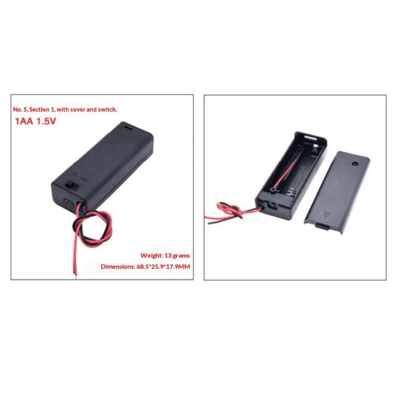 1/3Pcs Aa Battery Holder Storage Case Box With Switch And Cover For Aa Batteries Standard Container 1 2 3 4 6 8 Slots