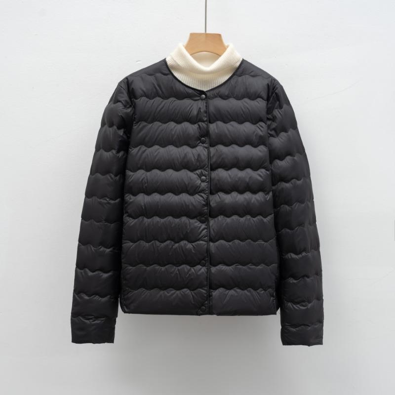 

Down liner new national standard 90 down versatile round neck simple wavy pattern autumn and winter jacket down jacket women S