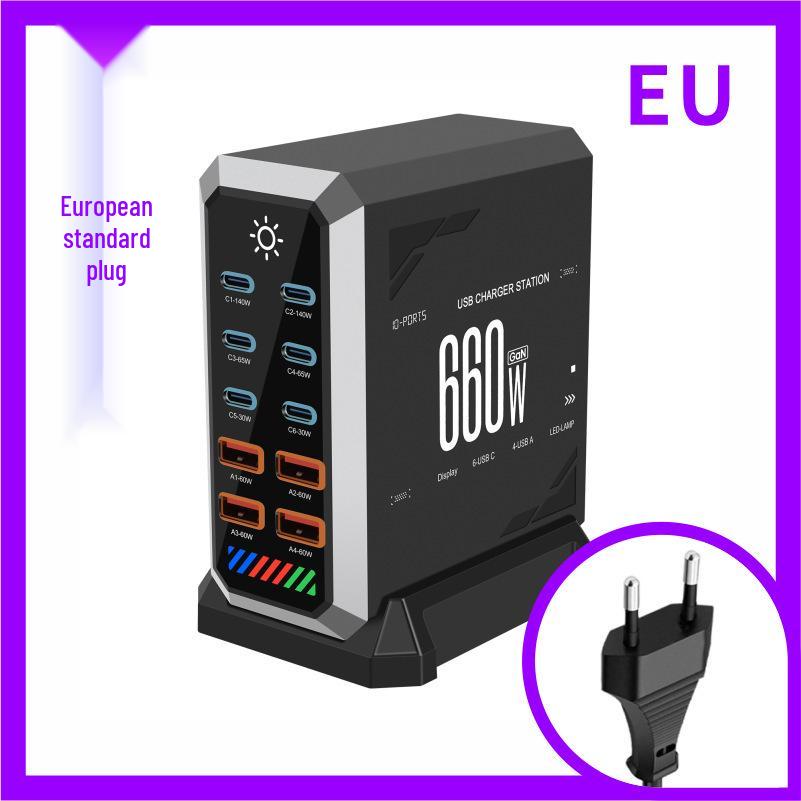 660W Gallium Nitride Multi-Port Fast USB Desktop Charger