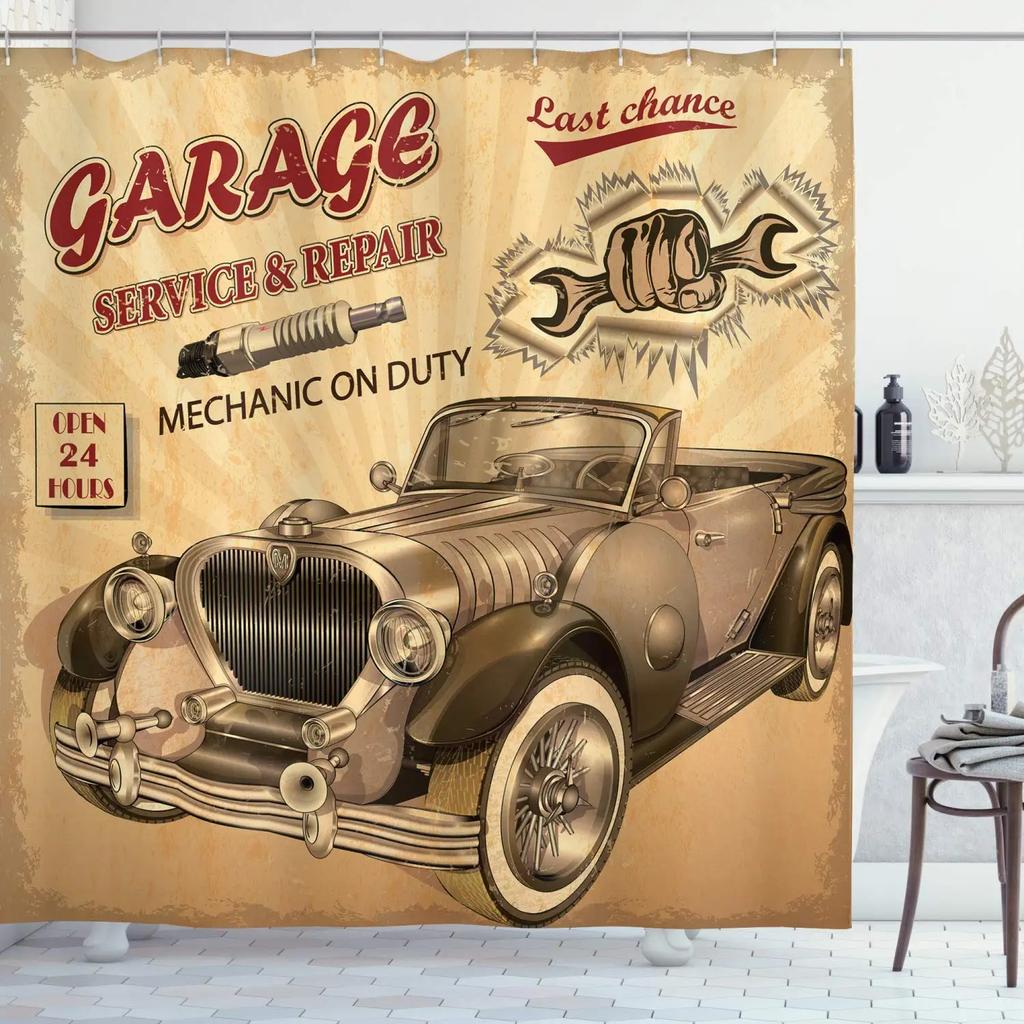 Race Car Shower Curtain Fabric Bathroom Sports Car Shower Curtains Cool Automobile Speed Racing Car Shower Curtain Waterproof