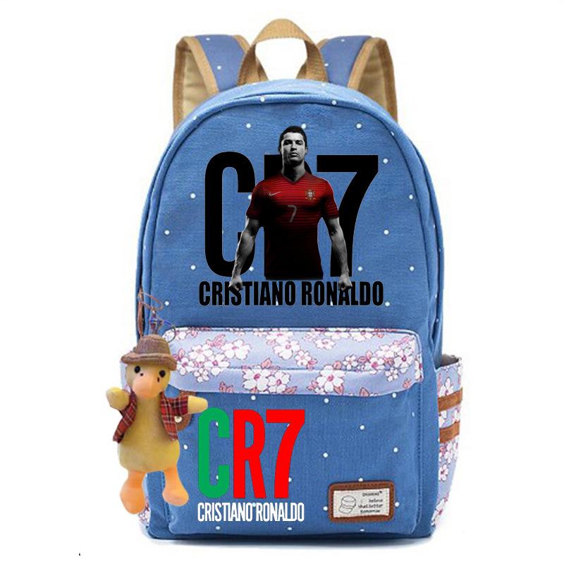 Youth football star Ronaldo primary and secondary school student schoolbag female casual backpack
