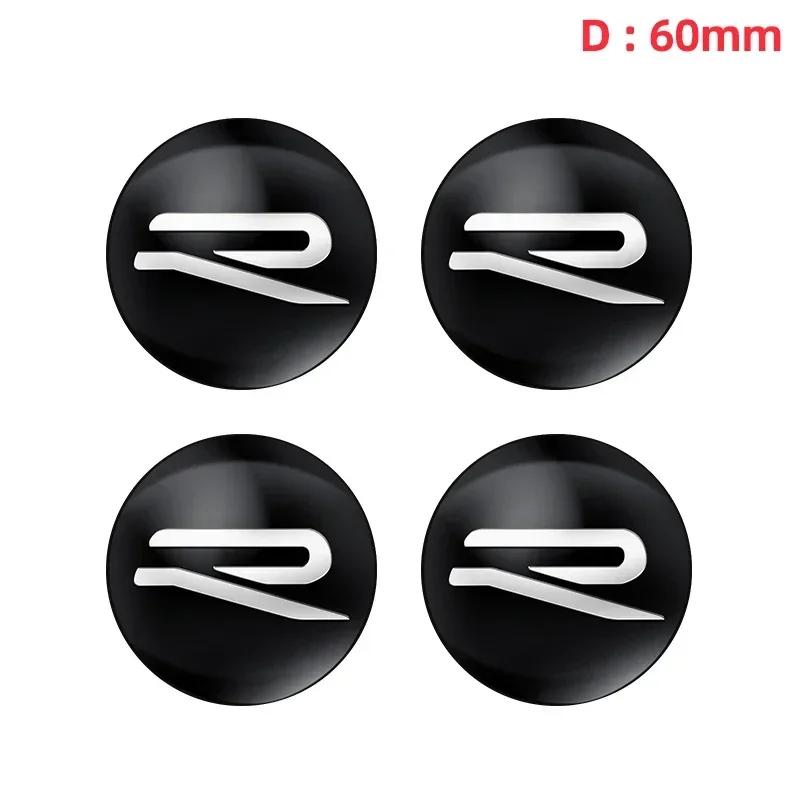 4pcs 56mm 60mm 65mm R Car Emblem Wheel Hub Center Cap Stickers For Tiguan Bora POLO PASSAT CC Touran GOLF Jetta Arteon