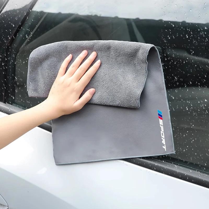 2Pcs Super Absorbent Car Drying Towel Suede Coral Velvet Double-sided Car Cleaning Cloth For BMW X1 X2 X3 X4 X5 X6 X7 E28 E30