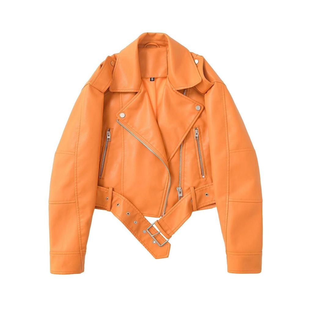 European & American Retro Washed Faux Leather Lapel Motorcycle Jacket - Bestseller 2025