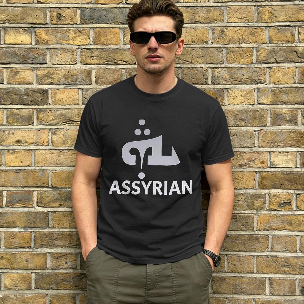 Assyrian Flag Tshirts Men Humor 100 Cotton Tees Crew Neck Short Sleeve T Shirts Plus Size Clothing