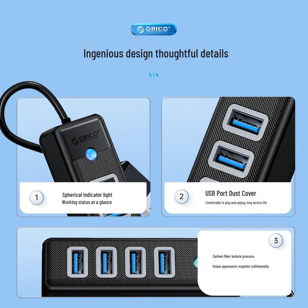 ORICO 4-Port USB 3.0 Hub with 5Gbps Type-C Expansion