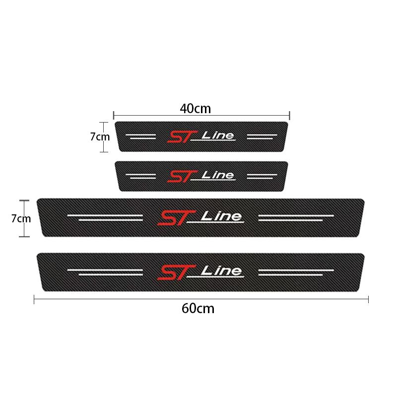Carbon Fiber Car Sticker Protector Strip Auto Door Sill Waterproof Protect Film For Ford ST Fiesta Focus Edition Car KUGA Mondeo
