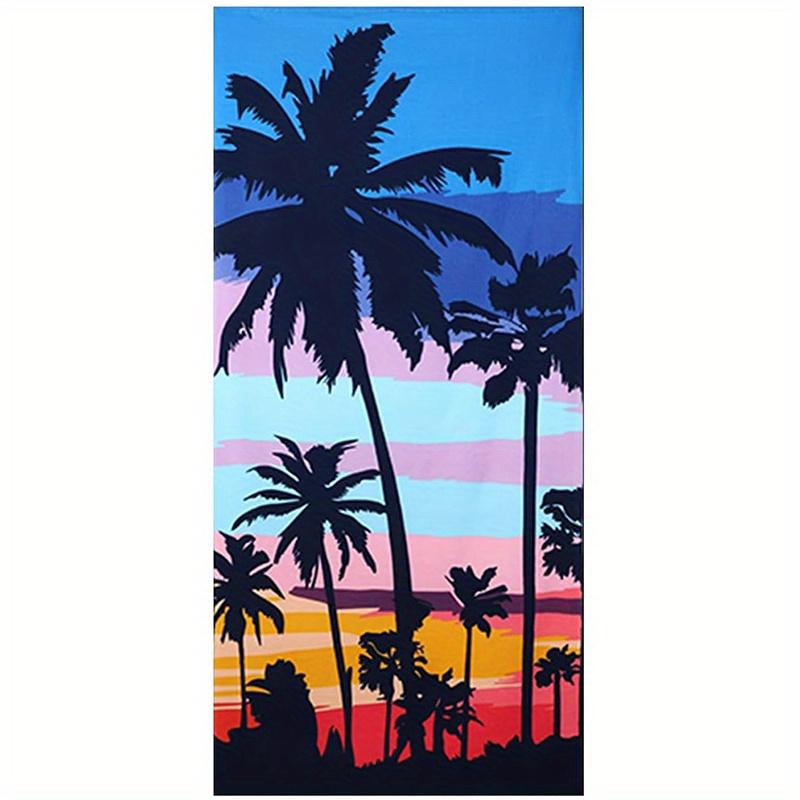 

Beach Towel Summer Palm Tree Print Pattern Sun Protection Windproof Suitable For Pool Camping Travel Blanket W40*H60(CM)