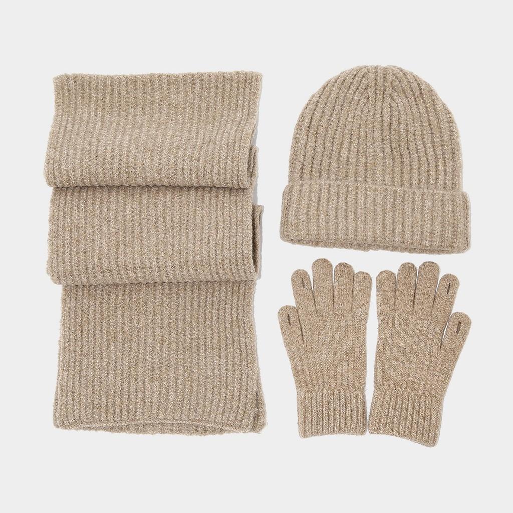 Acryl-Touchscreen-Handschuhe Mützen-Schal-Set Für Winterwärme Und Lässige Mode