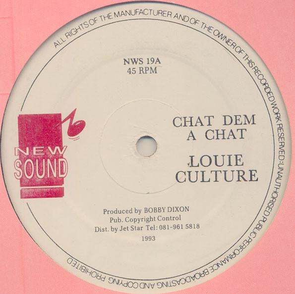 12inch Record LOUIE CULTURE  Chat Them A Chat  NWS19 New Sound 1993 UK Reggae Ska  Dub Used
