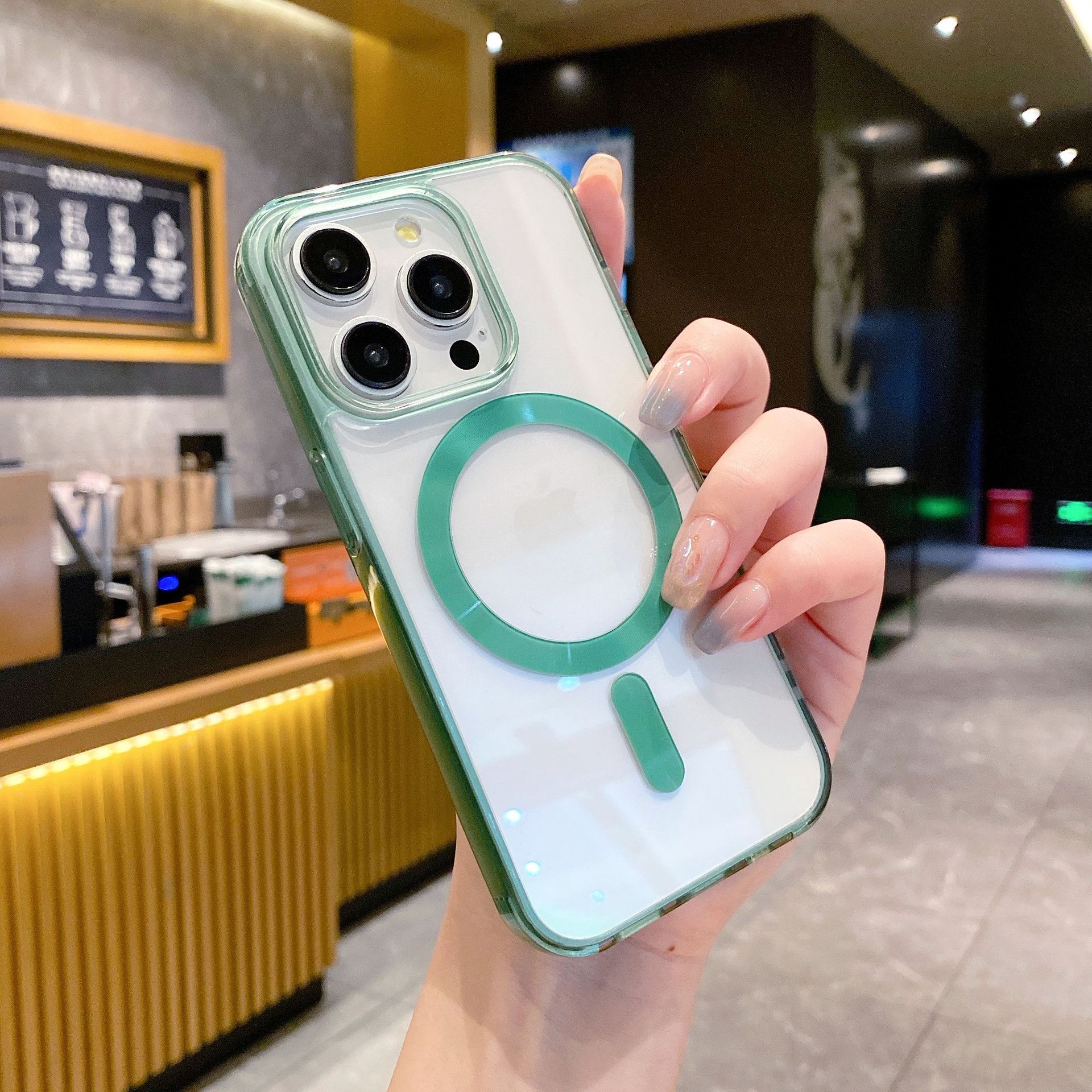 

Подходит для чехла для мобильного телефона Apple 15 Promax IPhone 14 Цветное стекло Магнитная адсорбция 13 Противоударный 12 Высокая прозрачность Защитный чехол Apple 12Promax