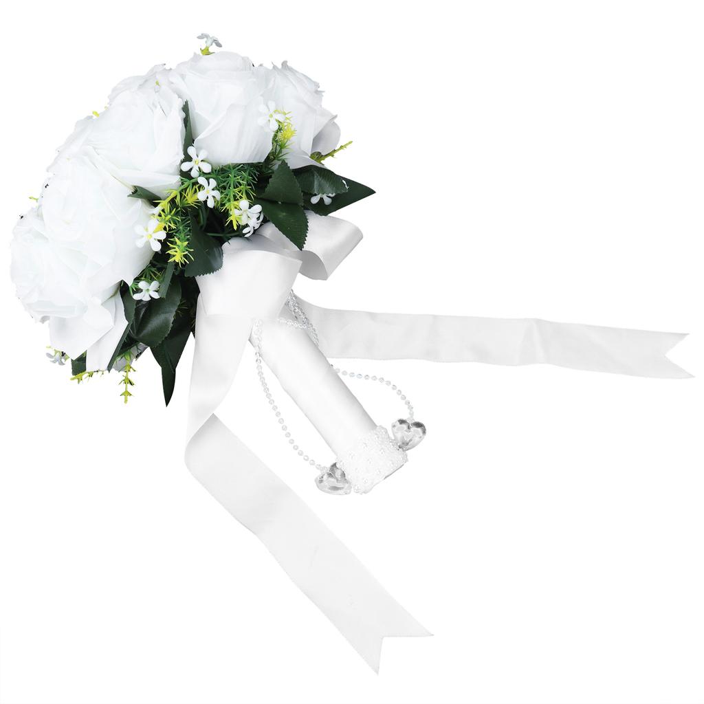 Bridal Bridesmaid Bouquet Innovative Simulation Rose Flowers Bunch Wedding Decoration White