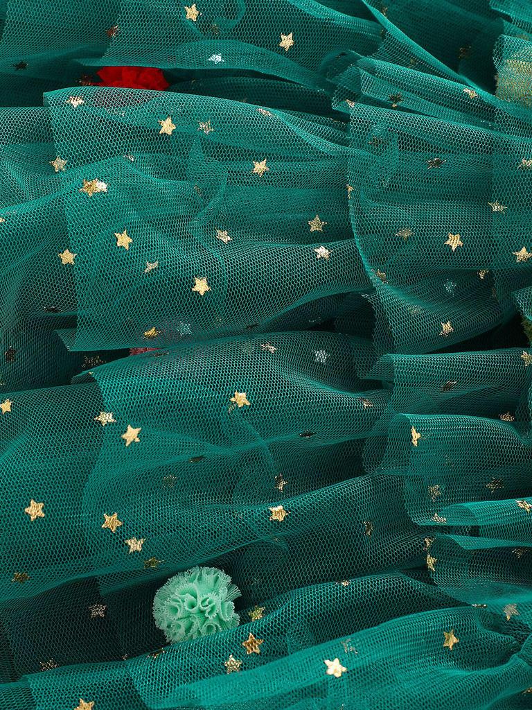 Rojtos spagettipántos karácsonyi ruha - Színes puffos szoknya lányoknak