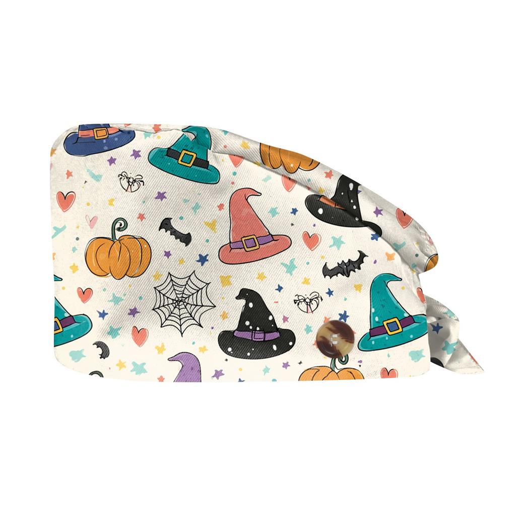 Fashion Halloween Print Work Hat Casual Wash Hat Bag Cap