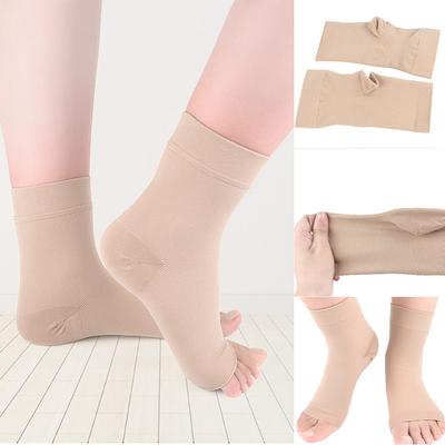 1 Pair Compression Socks Open Toe Knee-High Medical Compression Stockings High Elastic Supporting Sockings For Outdoor Sports