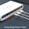Hub USB tipo C 4 in 1 Caricatore wireless da 15 W Indicatore LED multiporta QC3.0 di ricarica rapida per iPhone iWatch Auricolare Telefono Android