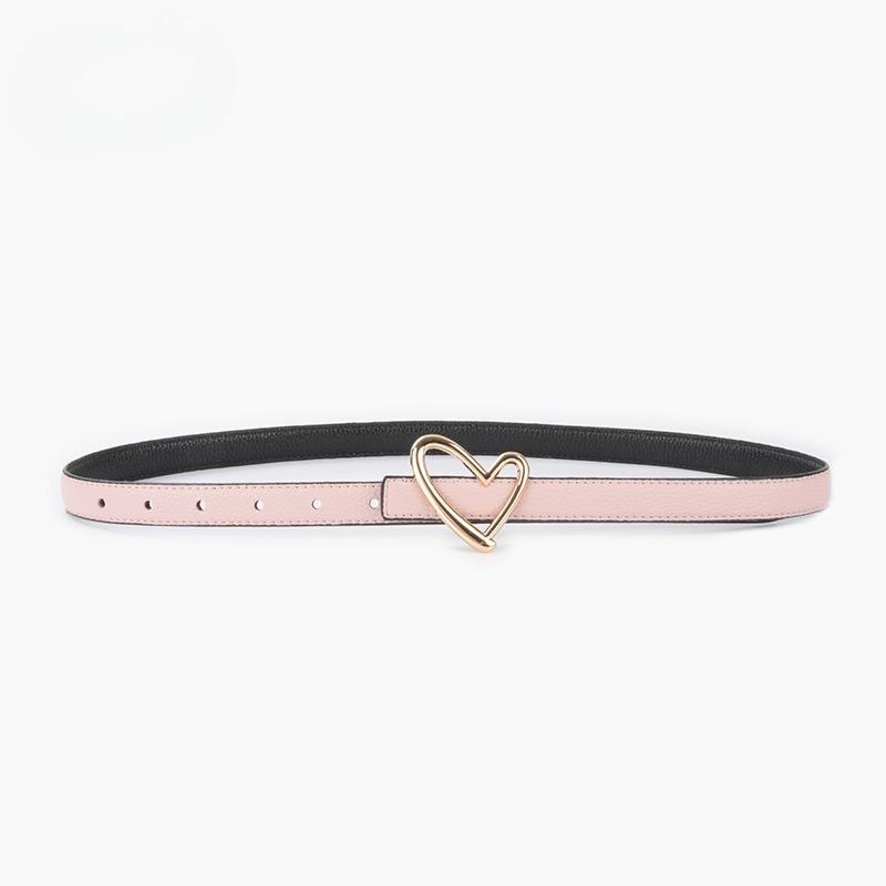 Women's Top Layer Cowhide Leather Genuine Leather Women's Belt Versatile Casual Pants Jeans Thin Width 1.8cm Available On Both Sides
