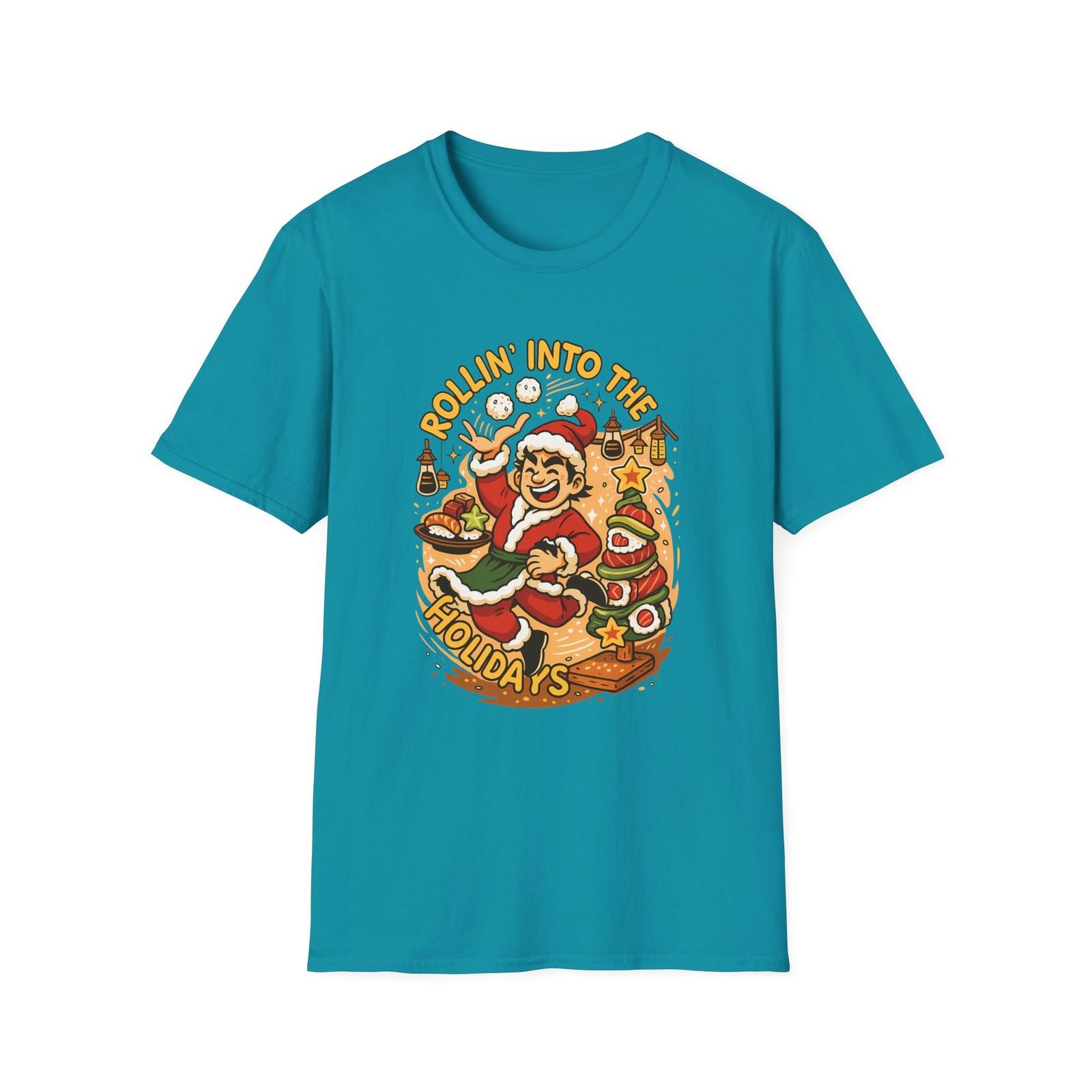 Unisex Softstyle T-Shirt Mens Womens Tees Top Sushi Chef Christmas Anime Holiday Funny Food Tee XL