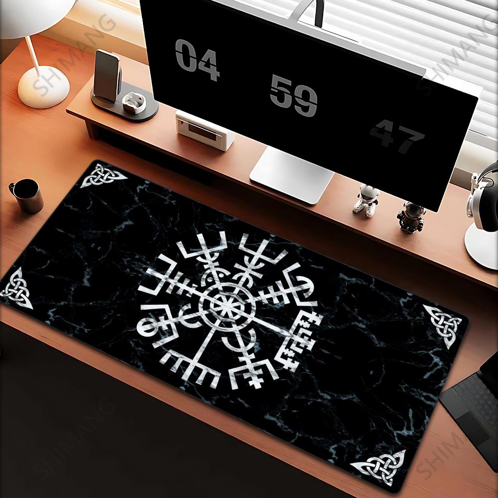 Viking Vegvisir Logo Mauspade INS Trend Groß Verdickt Mauspade Übergröße Gaming Tastatur Notebook Tischmatte für PC Computer