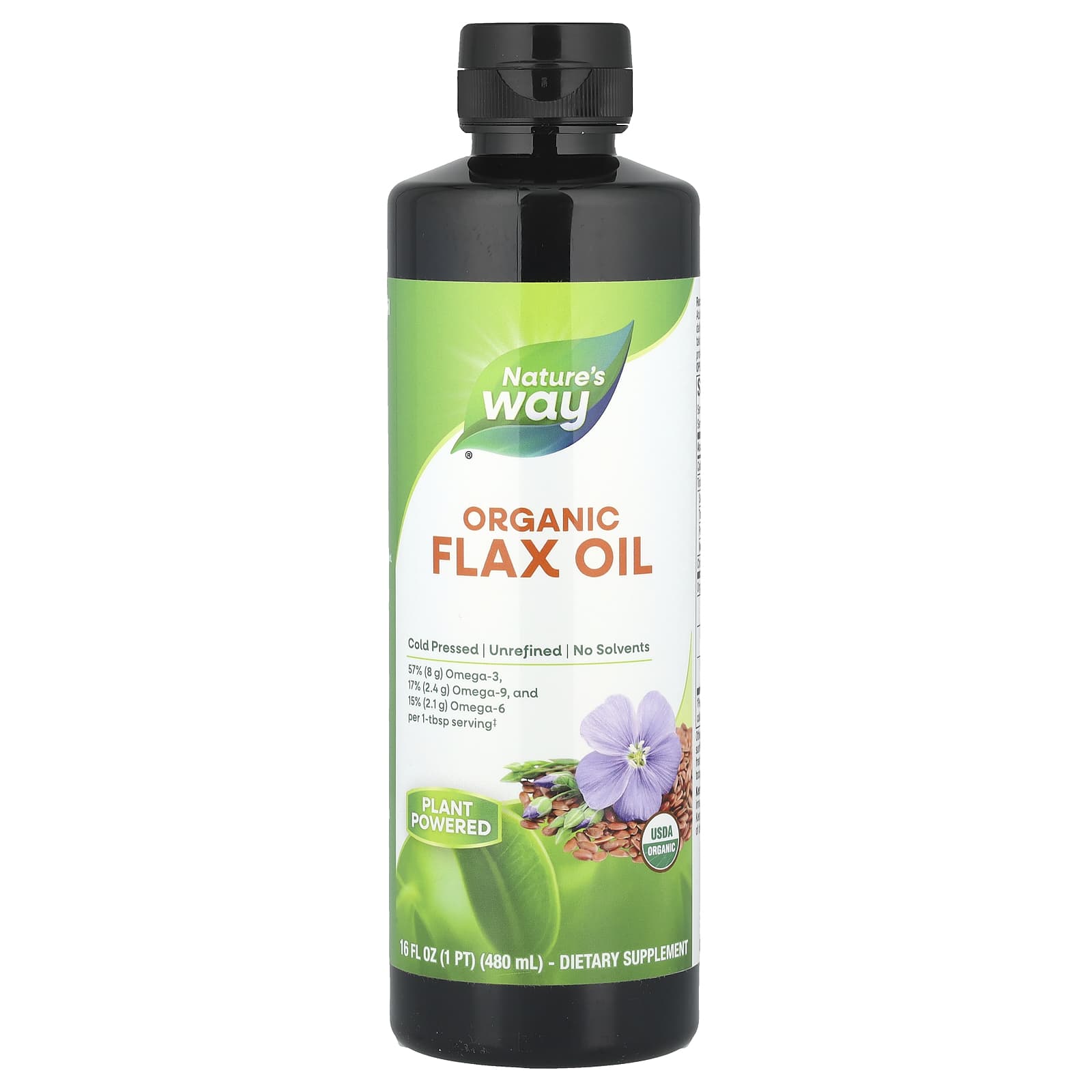 

Nature S Way, Organic Flax Oil, 480Ml(16Fl Oz)