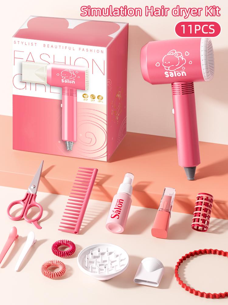 Kids Make Up Toys Simulation Haircut Kit Children'S Hair Dryer Role Playing Game Educational Toys For Girls Pretend Play Gifts