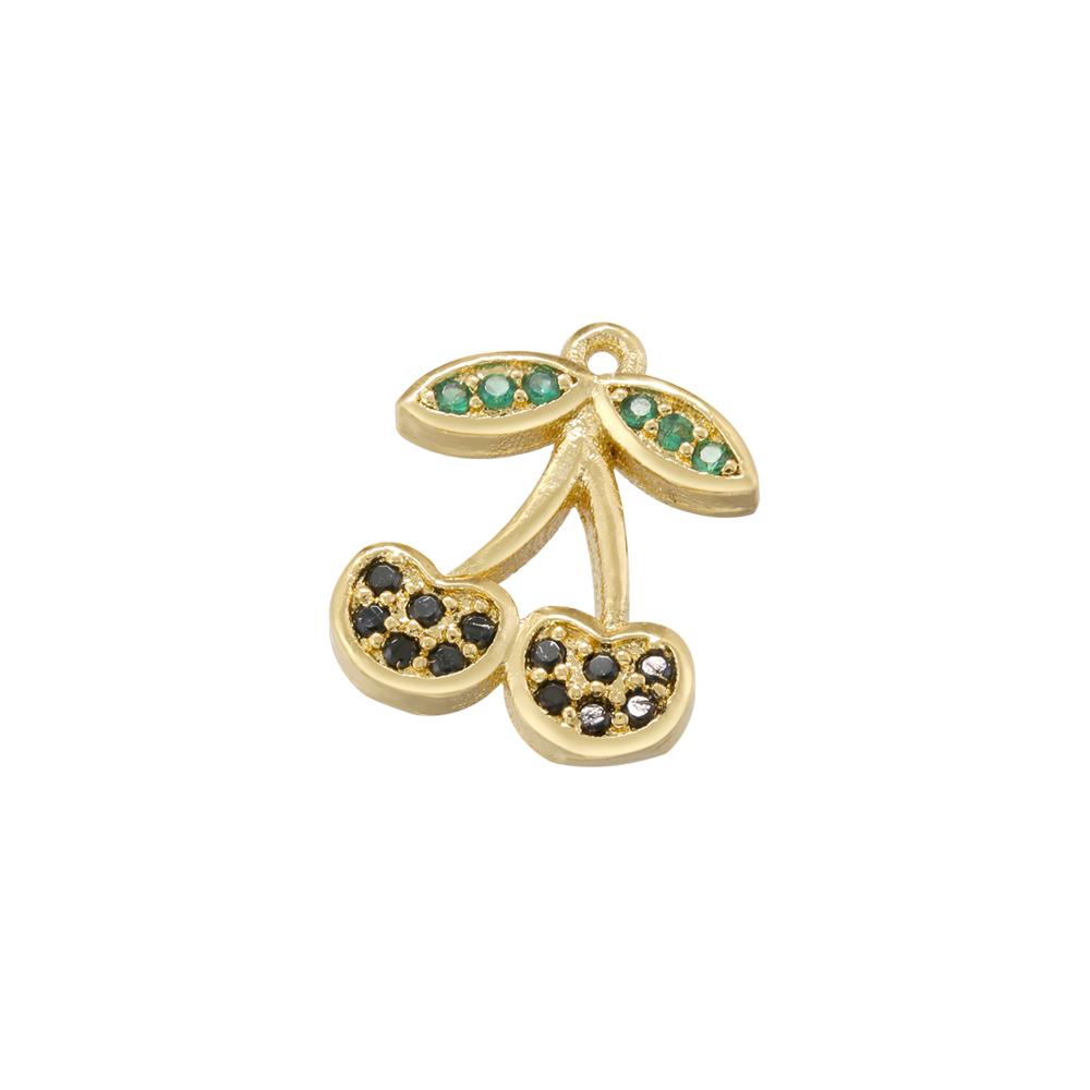ZHUKOU For DIY Bracelet Necklace Brass Golden-plated Metal With CZ Zirconia Pendant Jewellery Handmade Accessories:VD1672-81