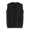 Unisex V-Ausschnitt College-Stil Strickweste - Ärmellos, Einfarbig, Vielseitig