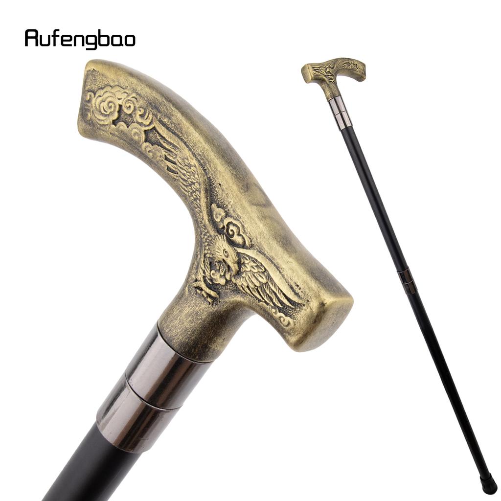 Yellow Resin Eagle Walking Cane Fashion Decorative Steel Stick Gentleman Elegant Cosplay Cane Knob Crosier 93cm
