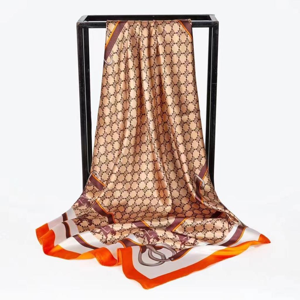 Pañuelos Cuadrados 90 Pañuelo de Satén Pañuelo de Seda Simulada Moda Pañuelo de Seda Versátil Tendencia Madre Pañuelo Cuadrado Pañuelo