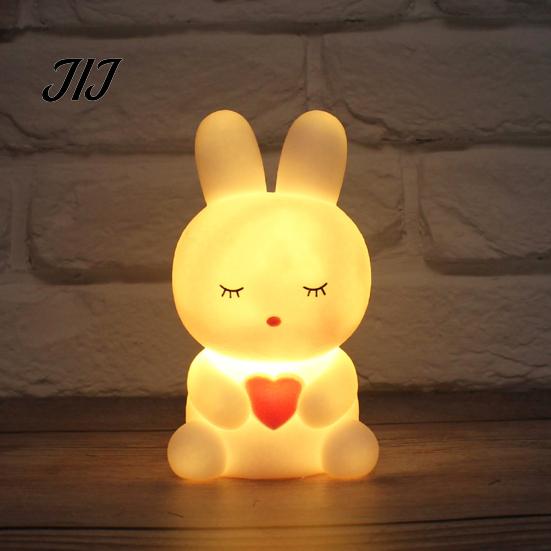 Soft Nursery Lamp for Baby Cute Animal Night Light Kids, Rabbit Bear Deer Cat Dog Room Lighting Sleeping Shape LED Bedside Lamp, Glow Sleep Decorative