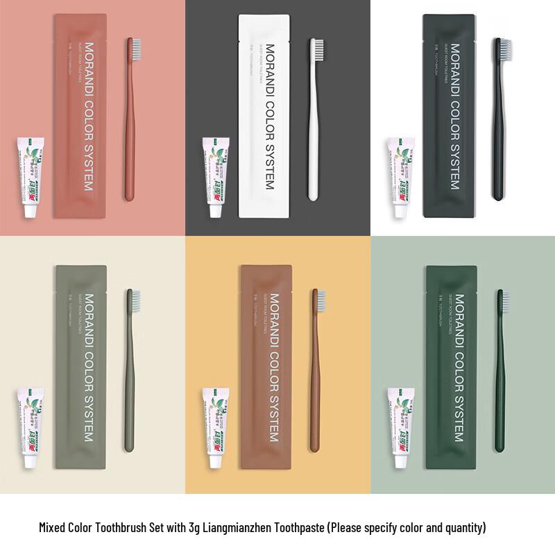 Jiemengzhe 50-Pack Disposable Hotel Toothbrushes with Toothpaste