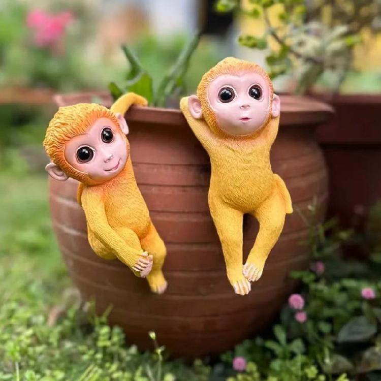 Monkey Pots Hangers, Artisanal Planter Pots Hangers Home Accent for Flower Pots Living Space Shop Display Item