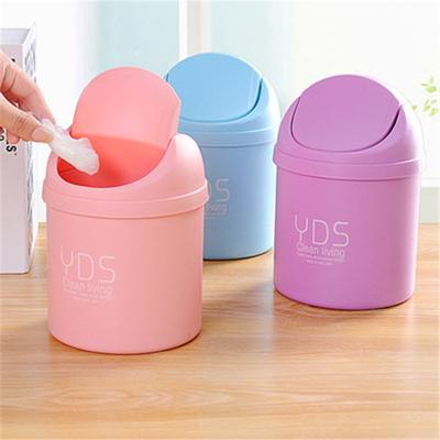 Desktop Trash Can Household Covered Storage Cleaning Bucket
