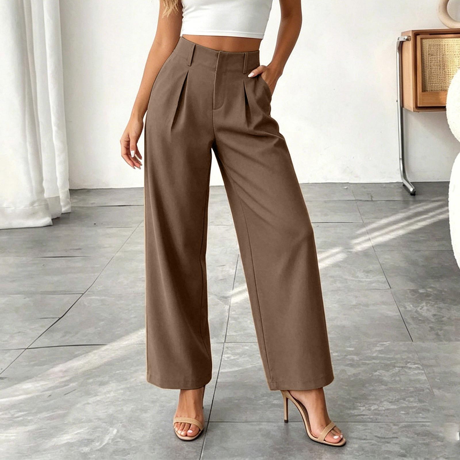 Women s Fashionable Casual Pants S кофейный