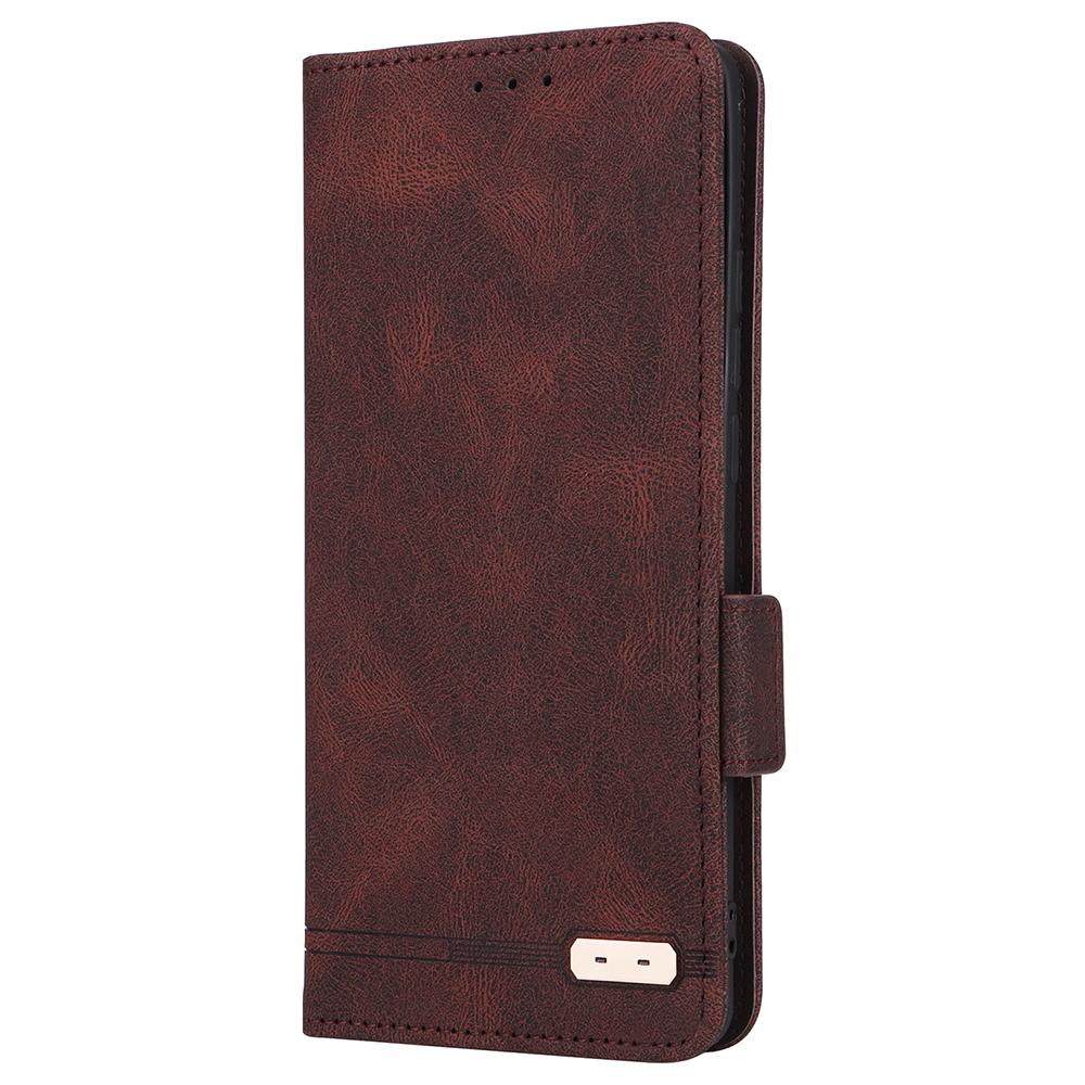 

For TCL 20 Pro 5G PU Leather Phone Case Shockproof Phone Cover Folio Flip Case with Stand Wallet Coffee
