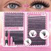 700 Clusters/Box Curvature D Dense Grafted False Eyelashes 9-16MM DIY Lashes Extension  Daily