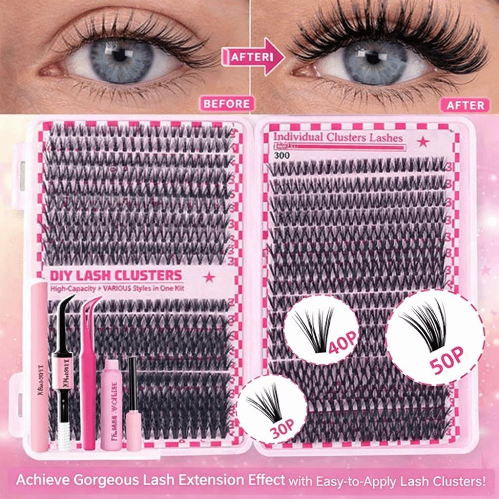700 Clusters/Box Curvature D Dense Grafted False Eyelashes 9-16MM DIY Lashes Extension  Daily